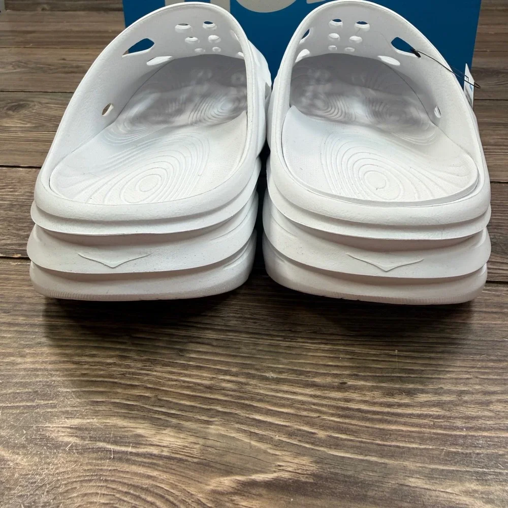 Hoka Mens Size 9 W 11 Ora Recovery Mule White 1147951 WWH Slip On Comfort NEW